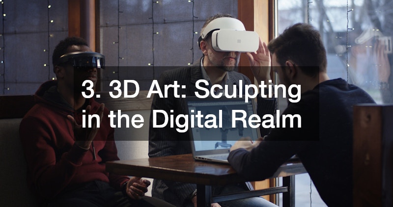 men working on a 3D art project